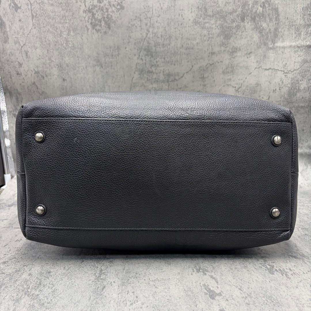 2way コーチ ボストンバッグ シボ革 斜め掛け トラベル 黒 大容量 旅行