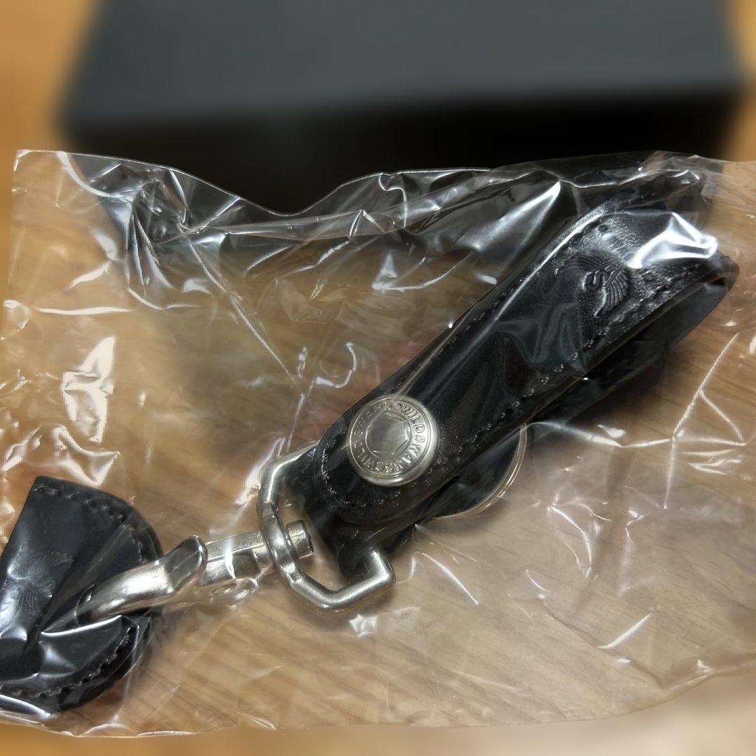 【未使用】WILDSWANS レザーキーホルダー ブラック　サドル