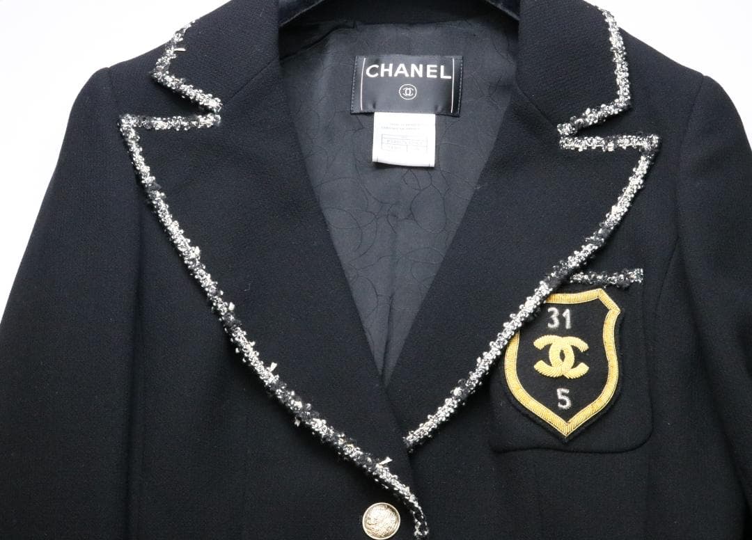 シャネル P24952V12963 ウール ジャケット ブラック 38 ツイード