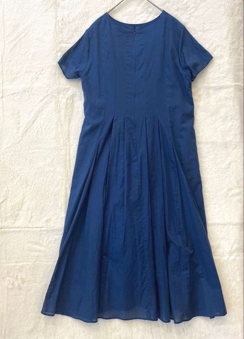 レリアン プラスハウス 13+ 13号 大きいサイズ 半袖 ロングワンピース 紺