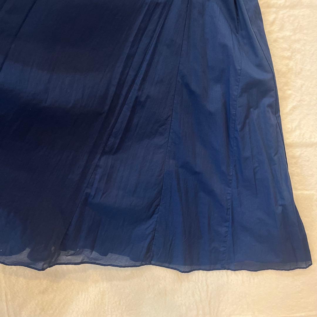 レリアン プラスハウス 13+ 13号 大きいサイズ 半袖 ロングワンピース 紺