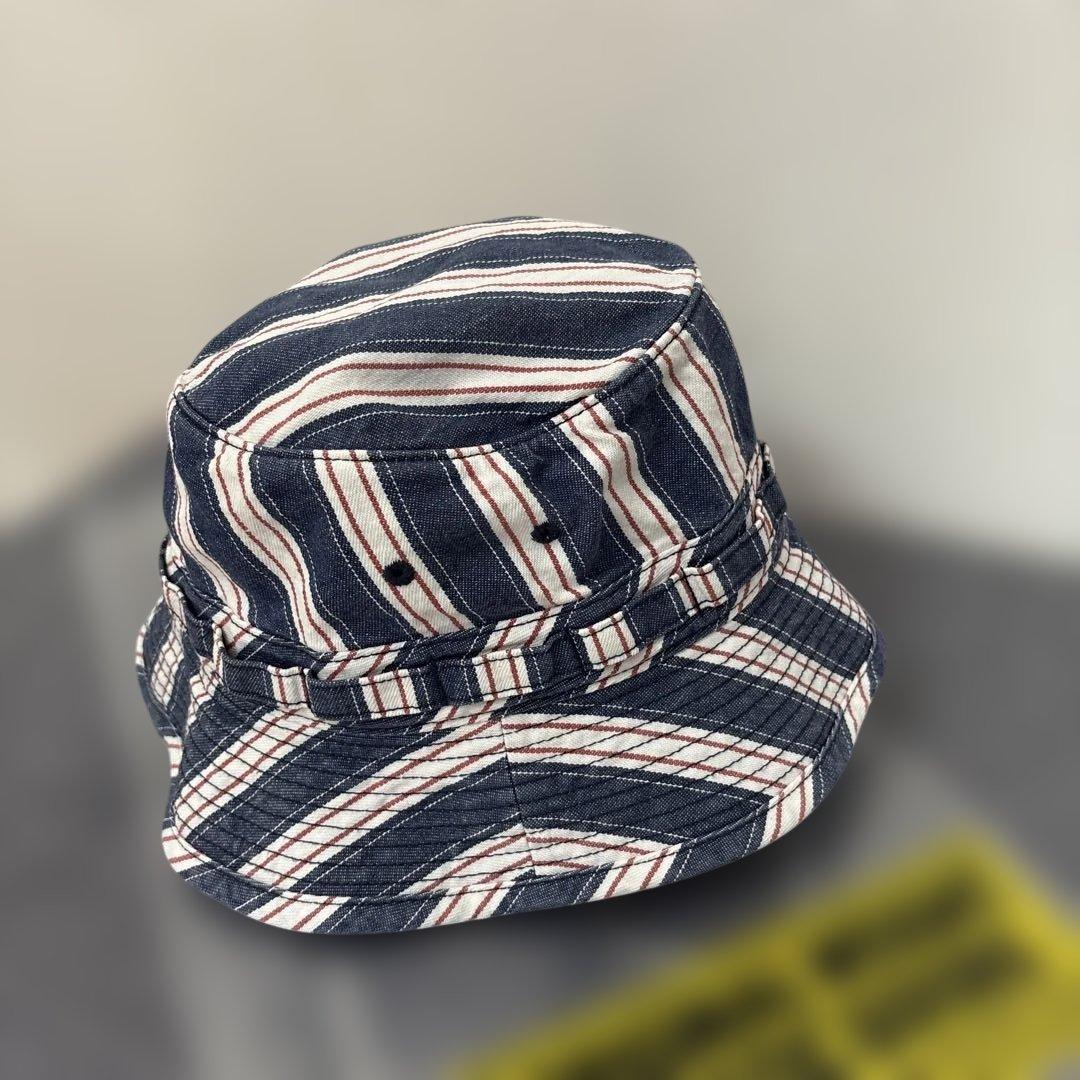 リアルマッコイズ ストライプ バケット ハット ネイビー
