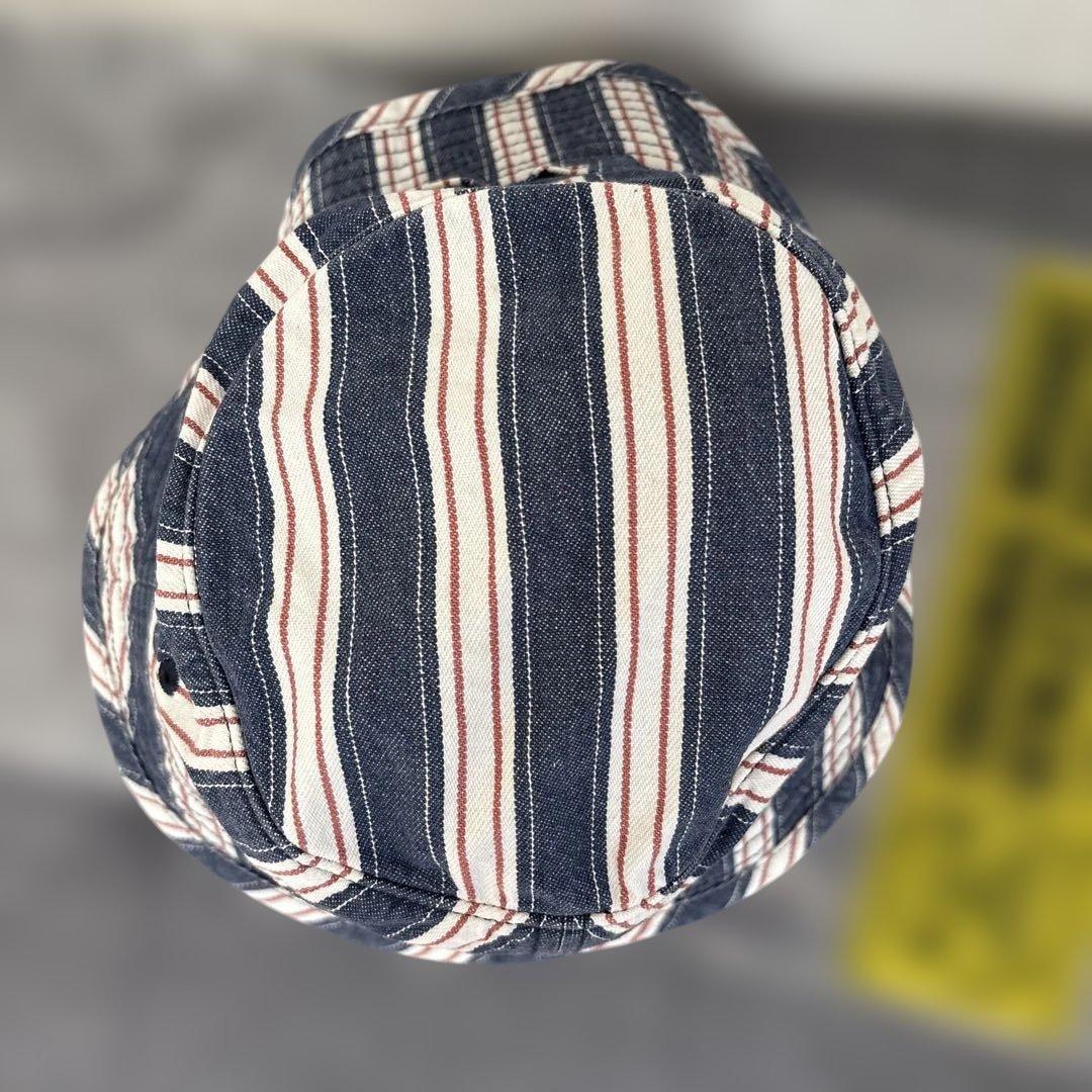 リアルマッコイズ ストライプ バケット ハット ネイビー