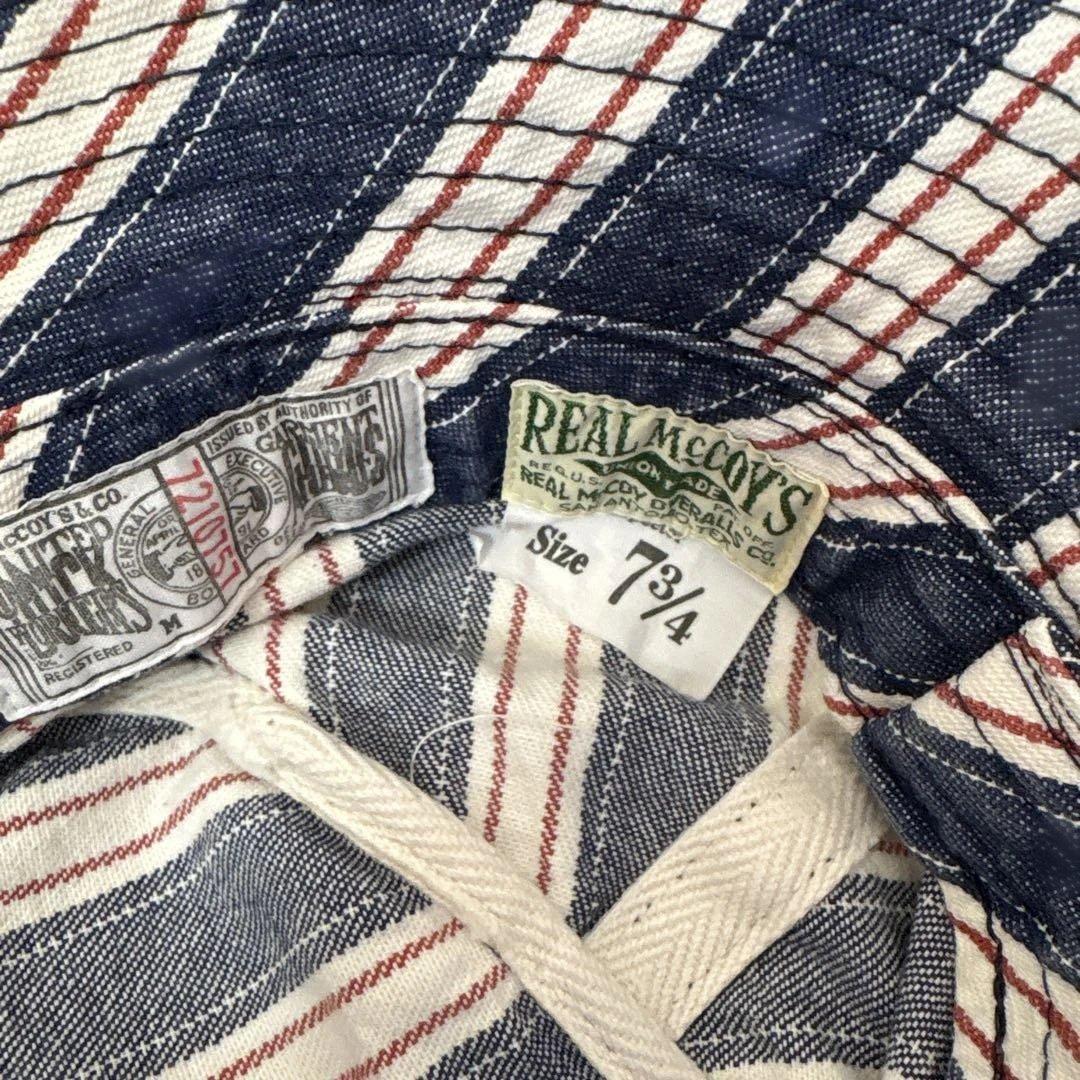 リアルマッコイズ ストライプ バケット ハット ネイビー