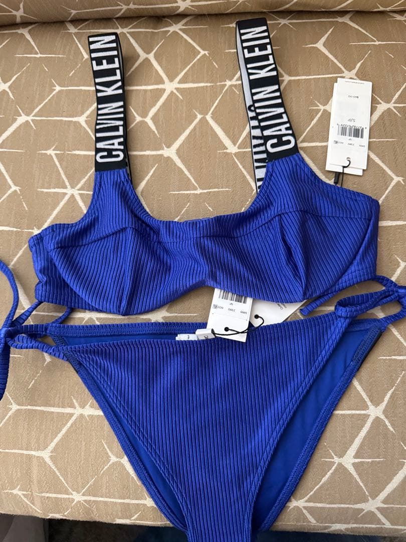   青 セパレート水着　上下US Sサイズ