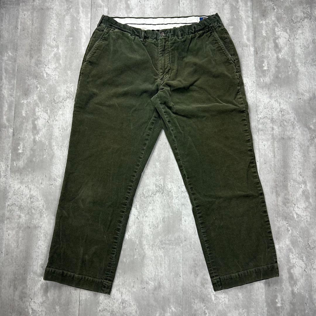 ラルフローレン ロゴタグ チノパン コーデュロイパンツグリーン W38 6071