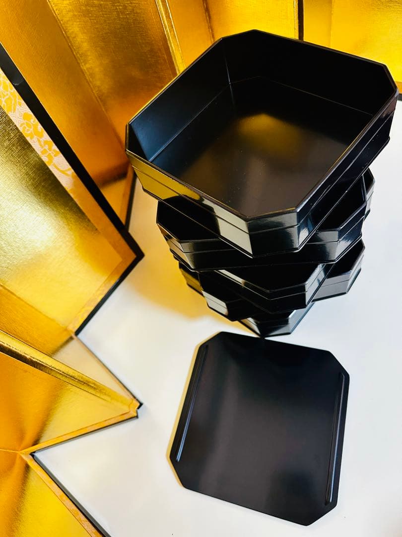 縁高重　重箱　漆器　木製　5段重