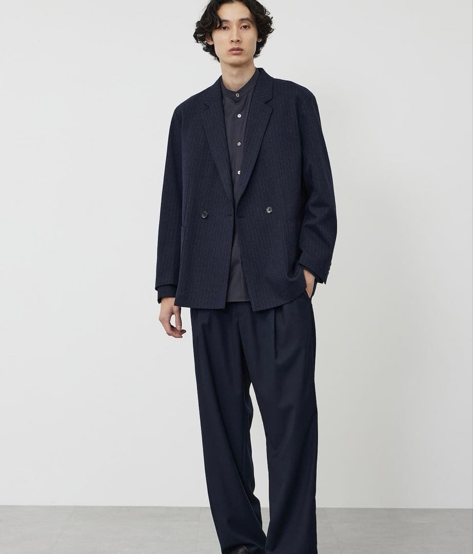 S*9様 プラステ　プレシャスニットメルトンダブルブレストジャケット Ｌ　ネイビ