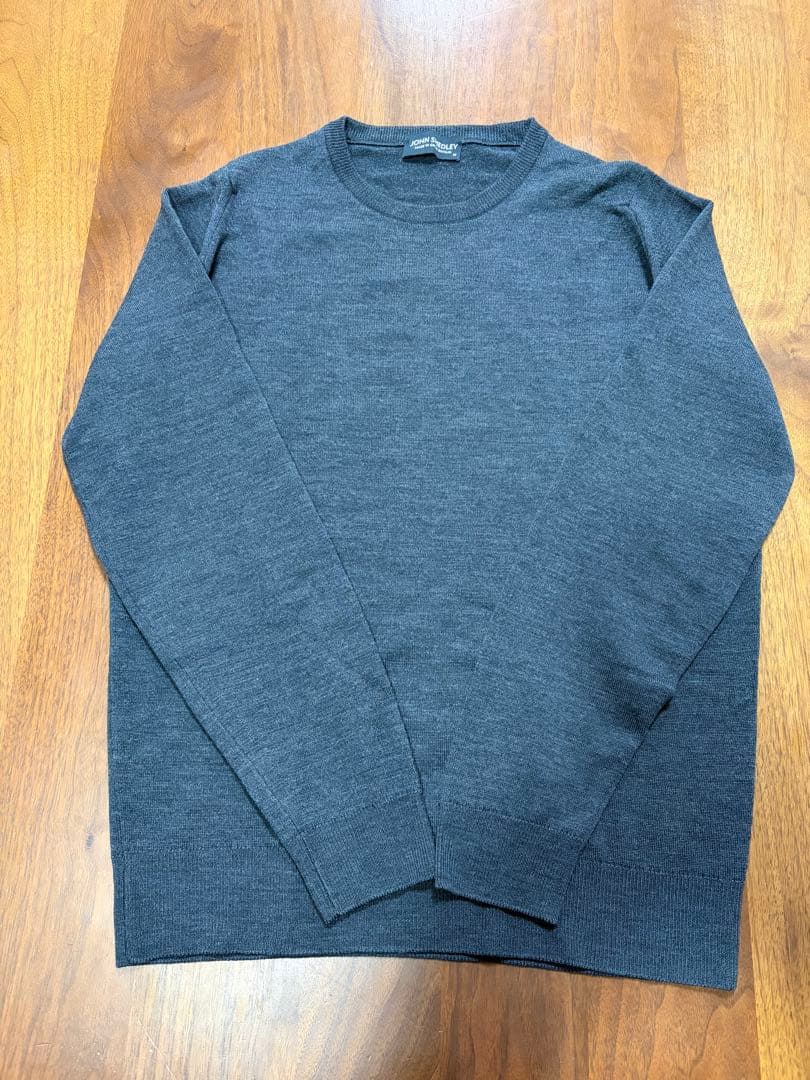 JOHN SMEDLEY メリノウール クルーネックセーター M ダークグレー