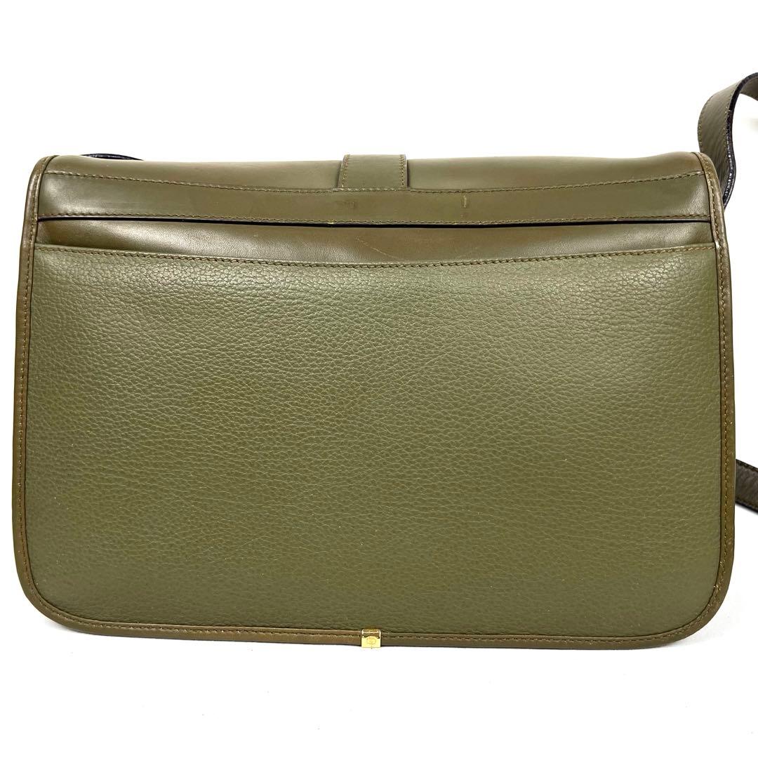 グッチ　ショルダーバッグ　ビンテージ　レザー　極美品　レディース　希少色