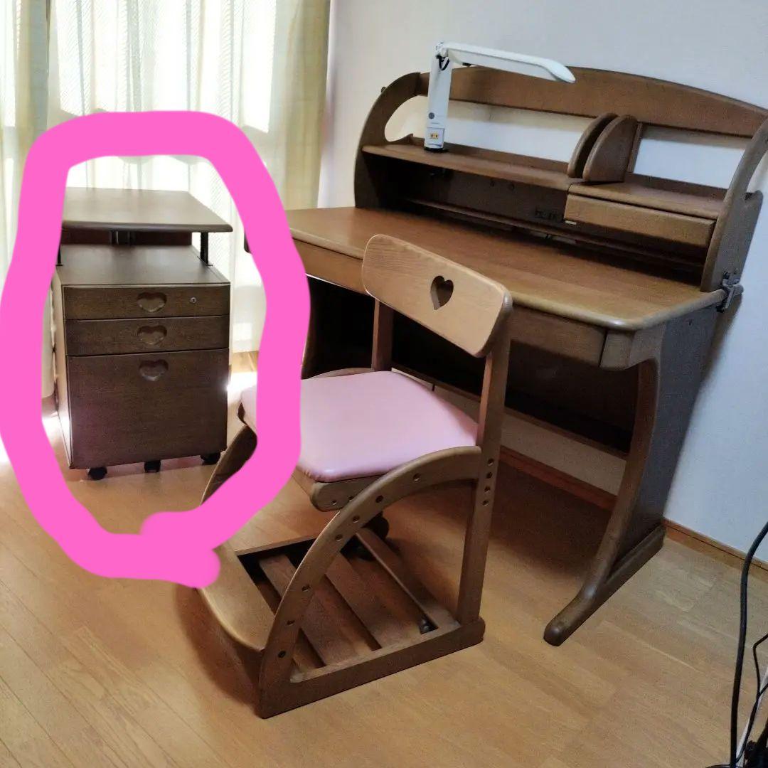 【chibikoro】カリモク学習机５点セット：引き出しワゴン