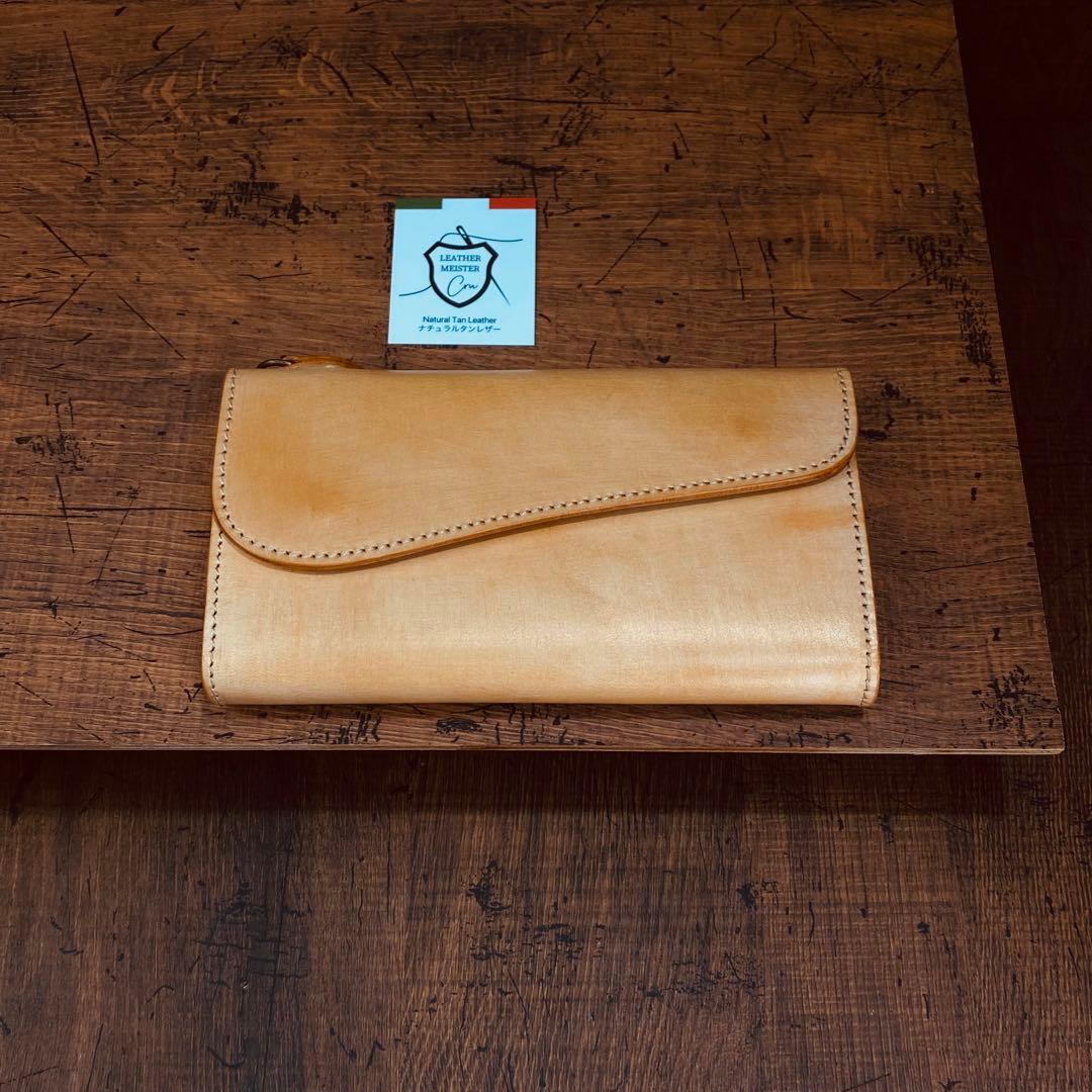 長財布 本革 ブライドルレザー メンズ ヌメ革　ロングウォレット　栃木レザー