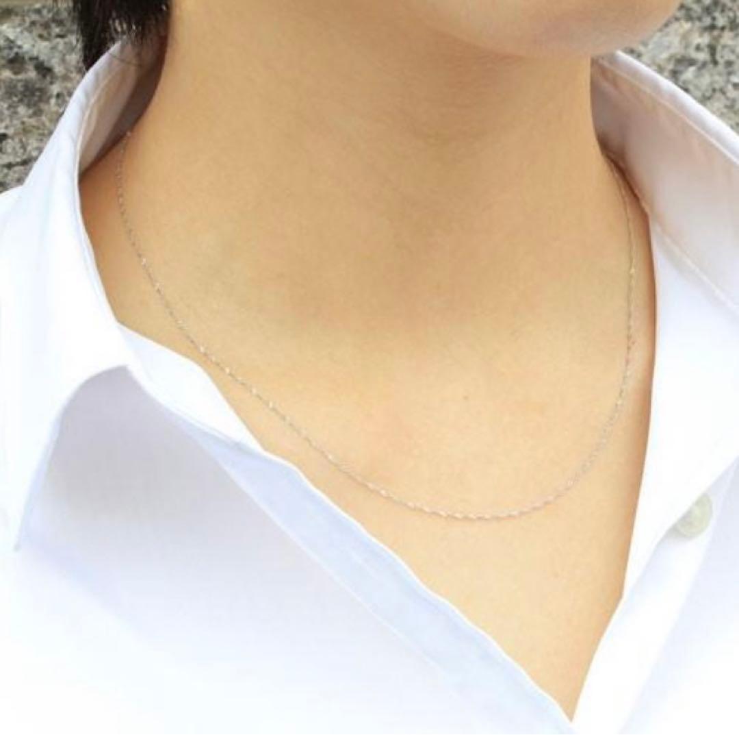 新品★ プラチナ850 ネックレス スクリューチェーン Pt850 42cm