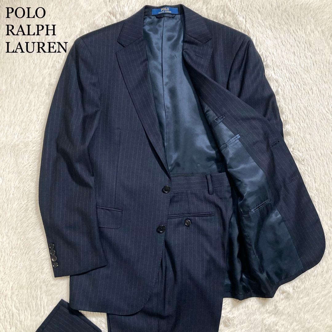 極美品 現行タグ ポロラルフローレン スーツ セットアップ ウール ストライプ