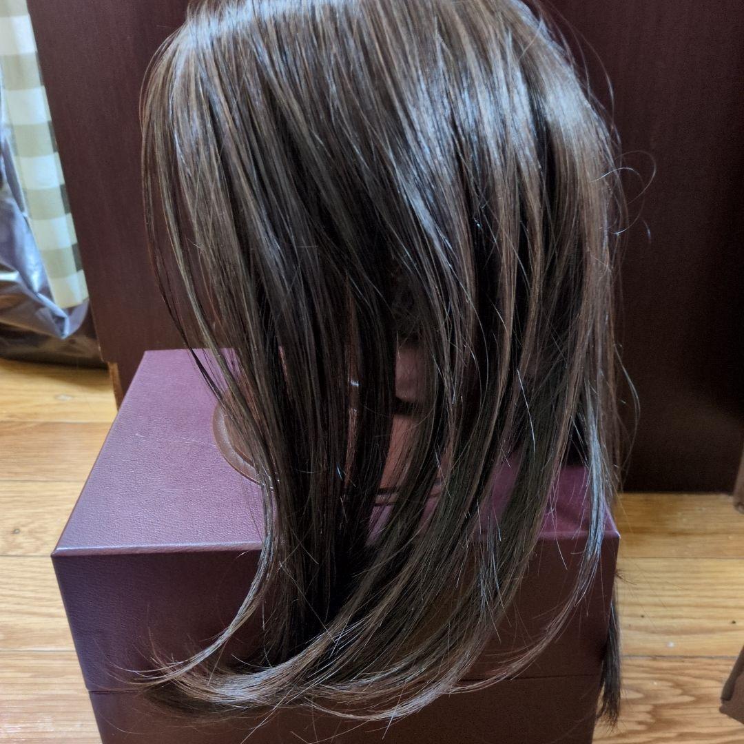 ブラウン ストレートウィッグ 合成繊維