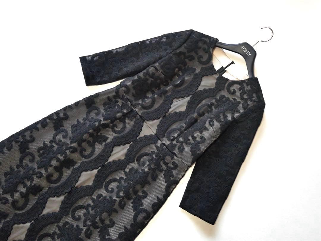 Leilian レリアン レースデザイン ミディ丈 ワンピース 9