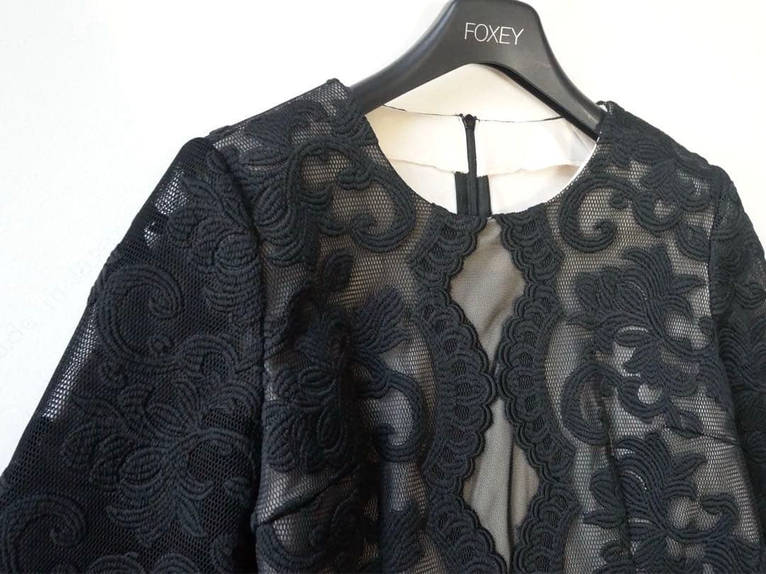 Leilian レリアン レースデザイン ミディ丈 ワンピース 9