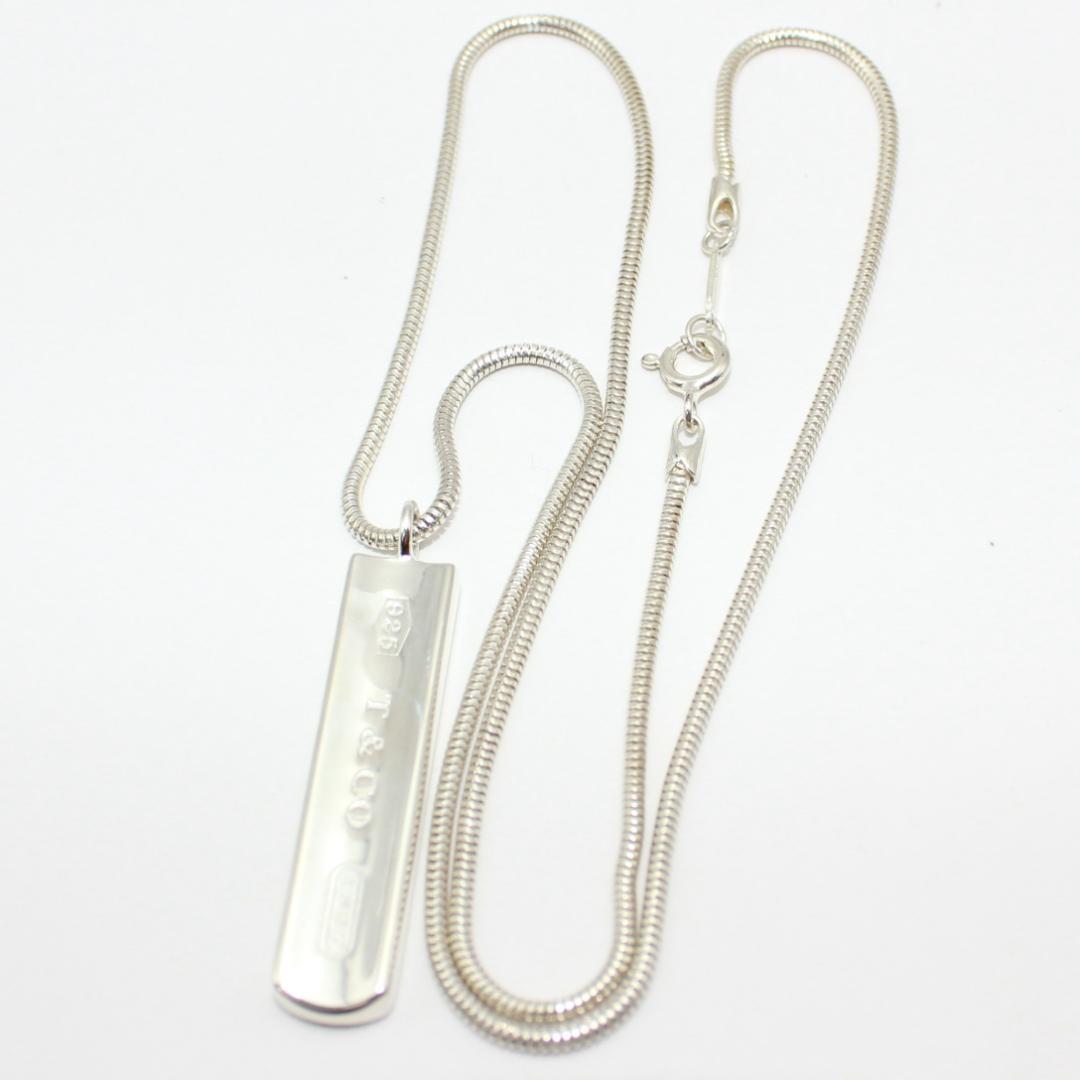 美品 Tiffany&Co. ティファニー ナローバー プレート ネックレス