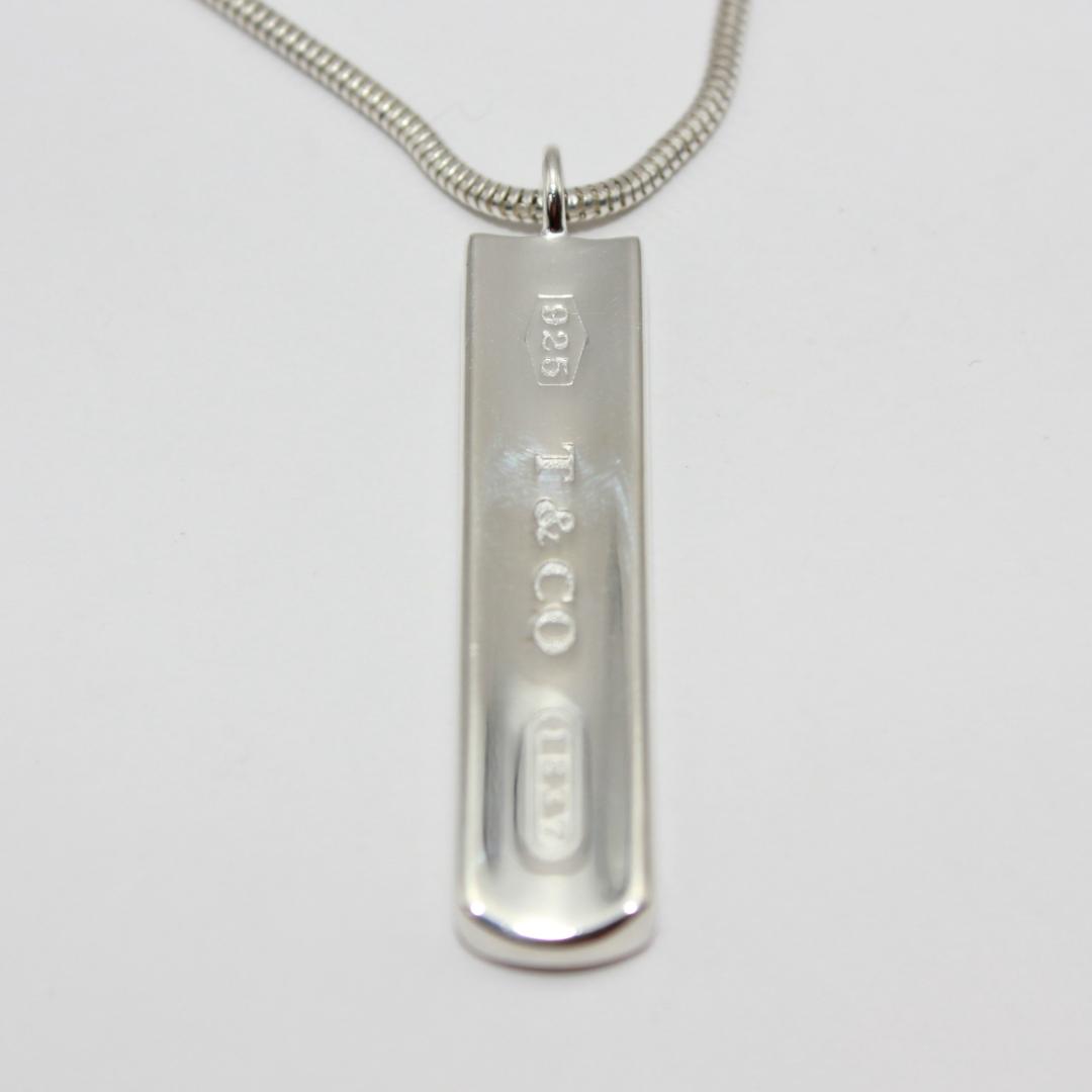 美品 Tiffany&Co. ティファニー ナローバー プレート ネックレス