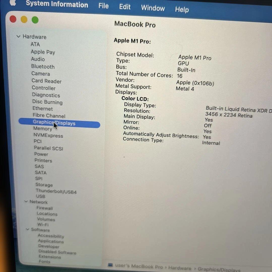 快速MacBookPro 16インチ M1 16/500GB 16core