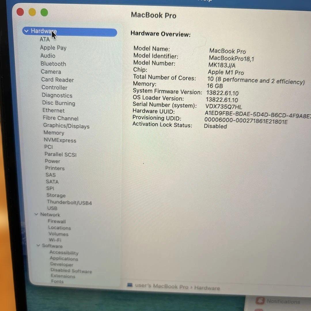 快速MacBookPro 16インチ M1 16/500GB 16core