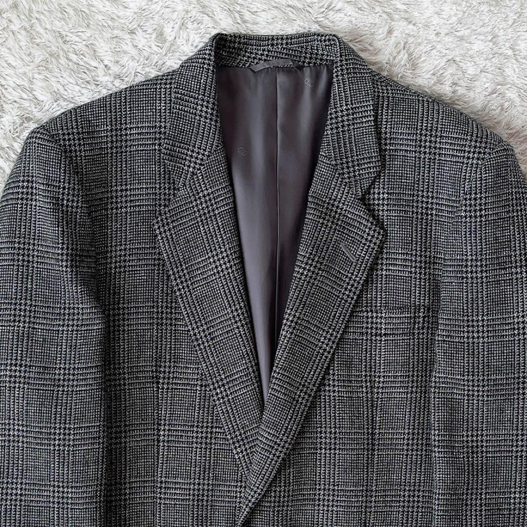 【美品】クリスチャンディオール テーラードジャケット グレンチェックウール