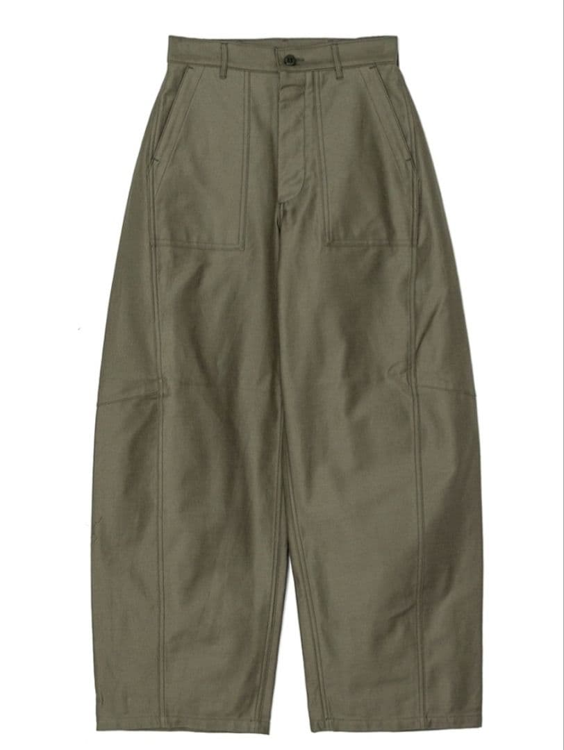 パンツ HYKE BACK SATIN BARREL-LEG PANTS
