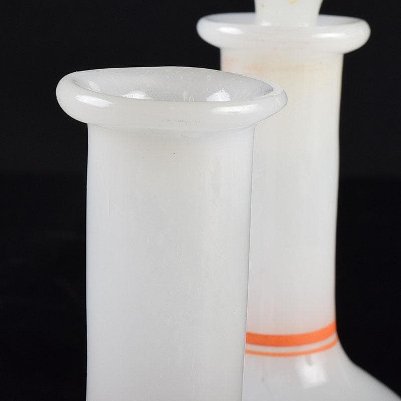 ガラス工芸　鶴亀図　雛徳利　一對　時代箱　縁起物　V　R8928