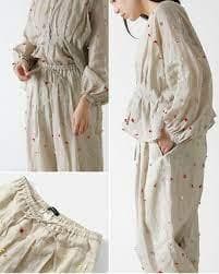 専用kijinokanosei キジノカノウセイ ラミー刺繍タックパンツさくらん