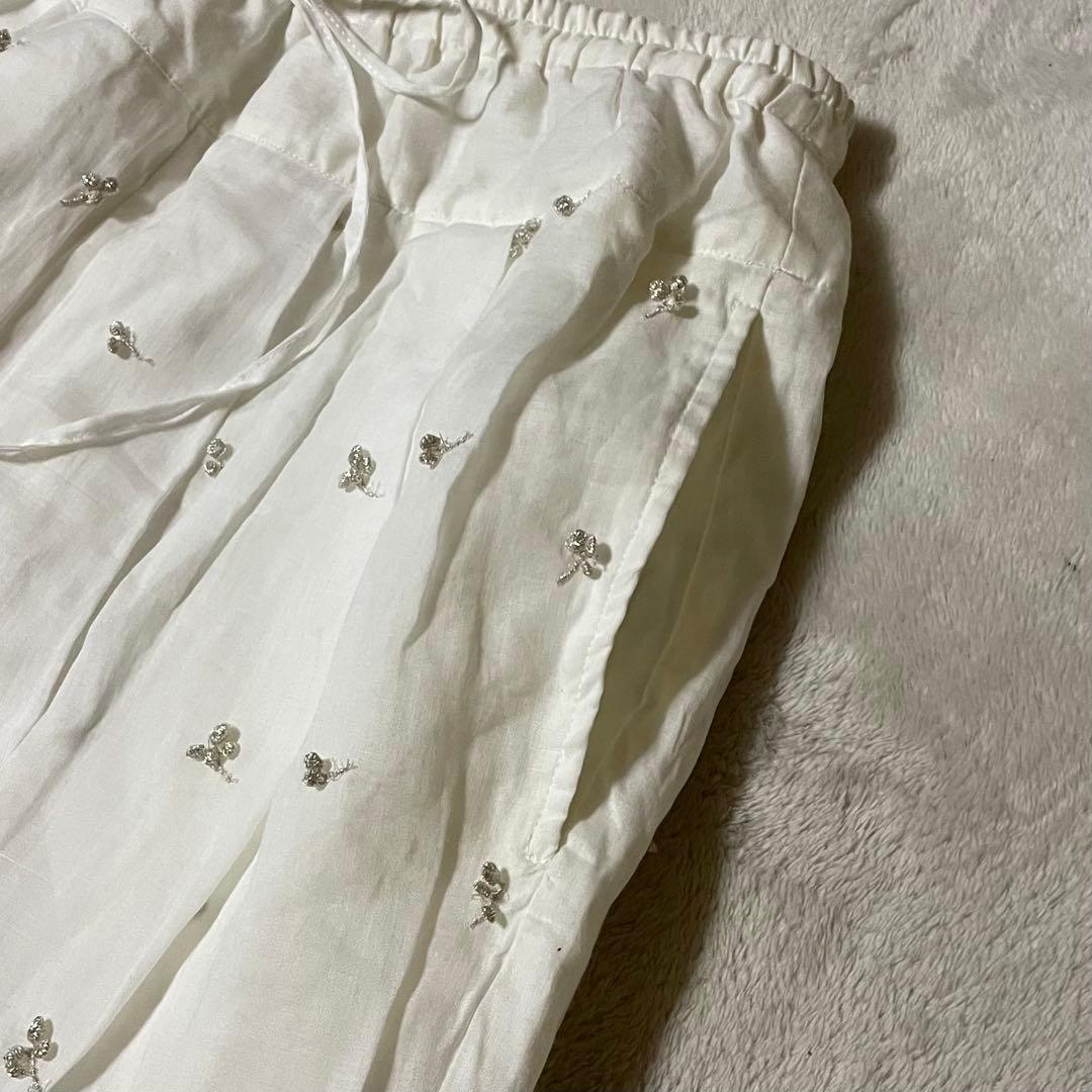 専用kijinokanosei キジノカノウセイ ラミー刺繍タックパンツさくらん