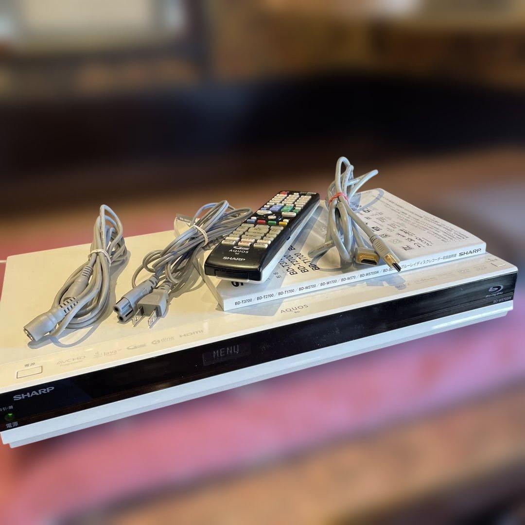 シャープ BD-W570SW 12倍録 1TB リモ、説明書等付フル装備 完動品