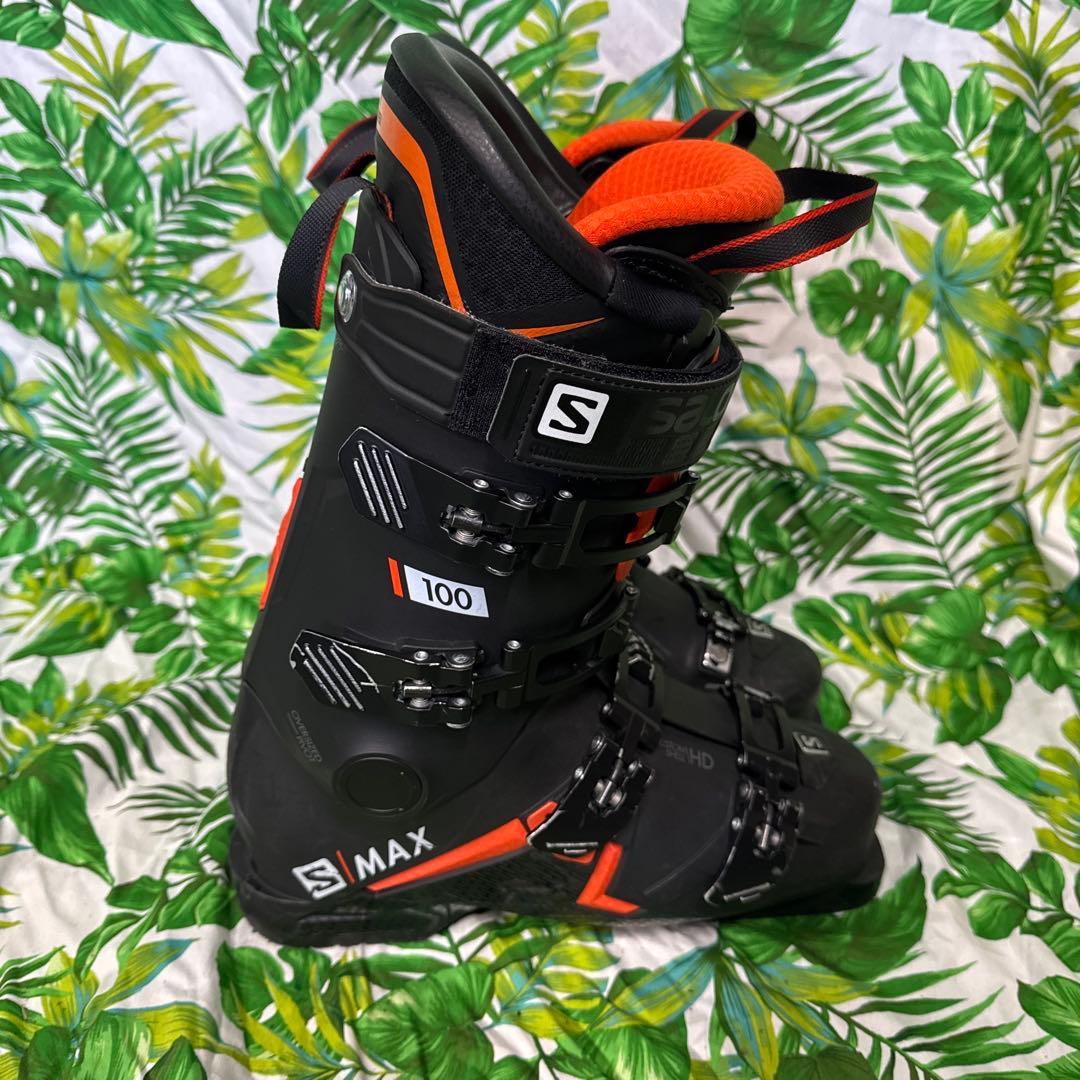 サロモン S max 26.5cm スキーブーツ flex100 黒/オレンジ
