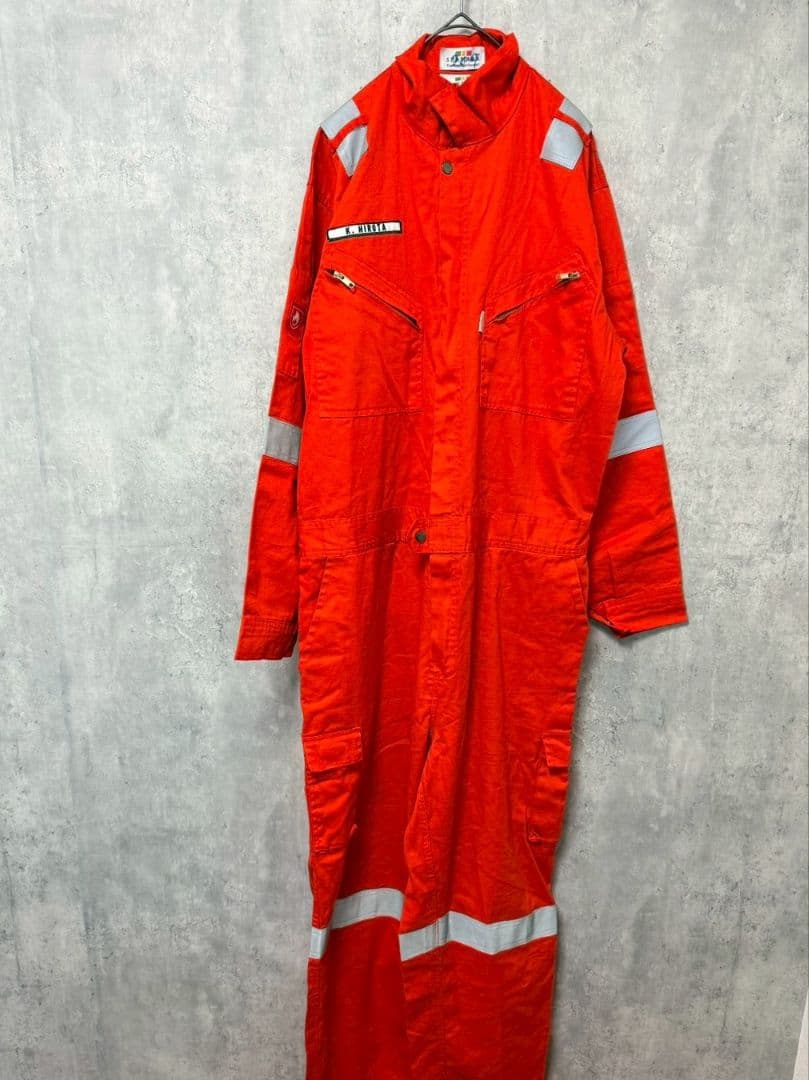 ✴️作業服　海洋掘削　つなぎ　企業ロゴ　オレンジ　希少　XXL