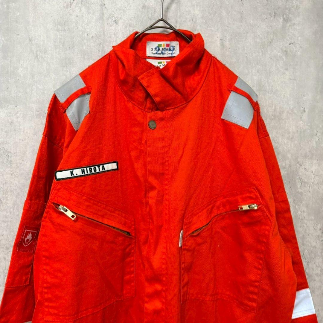 ✴️作業服　海洋掘削　つなぎ　企業ロゴ　オレンジ　希少　XXL