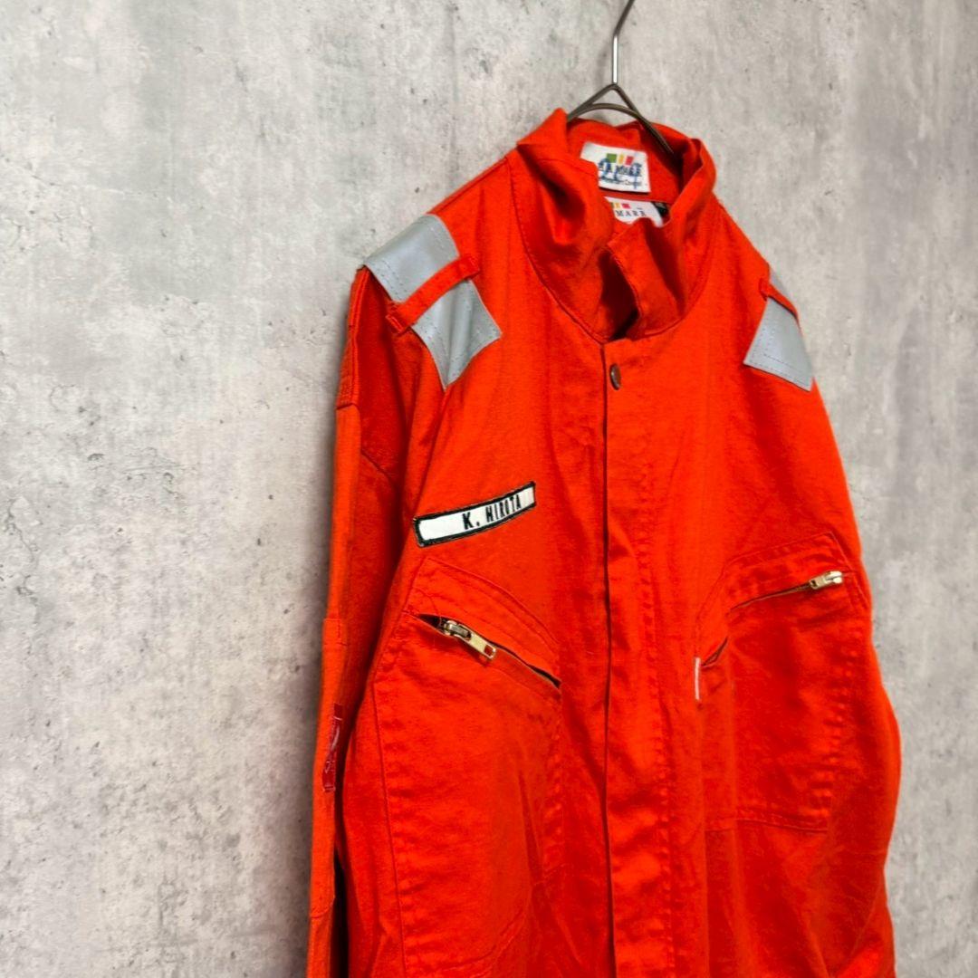 ✴️作業服　海洋掘削　つなぎ　企業ロゴ　オレンジ　希少　XXL