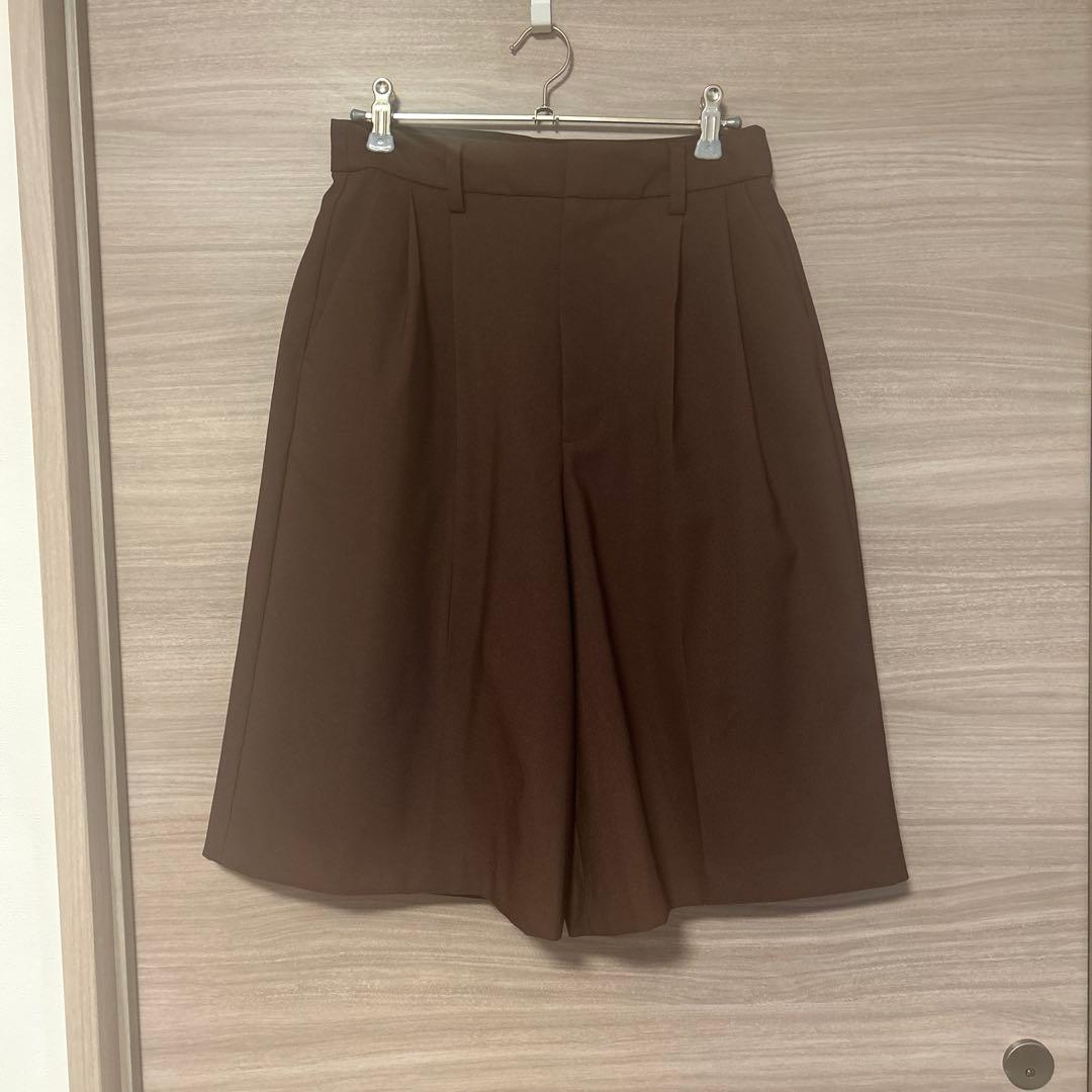 MACHATT 25SS タックハーフパンツ ブラウン38