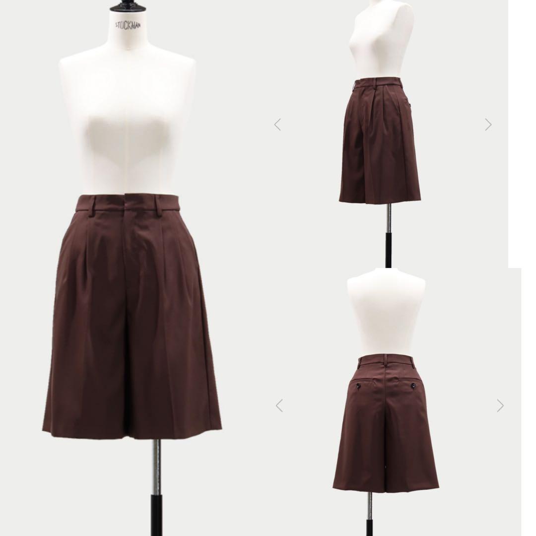 MACHATT 25SS タックハーフパンツ ブラウン38