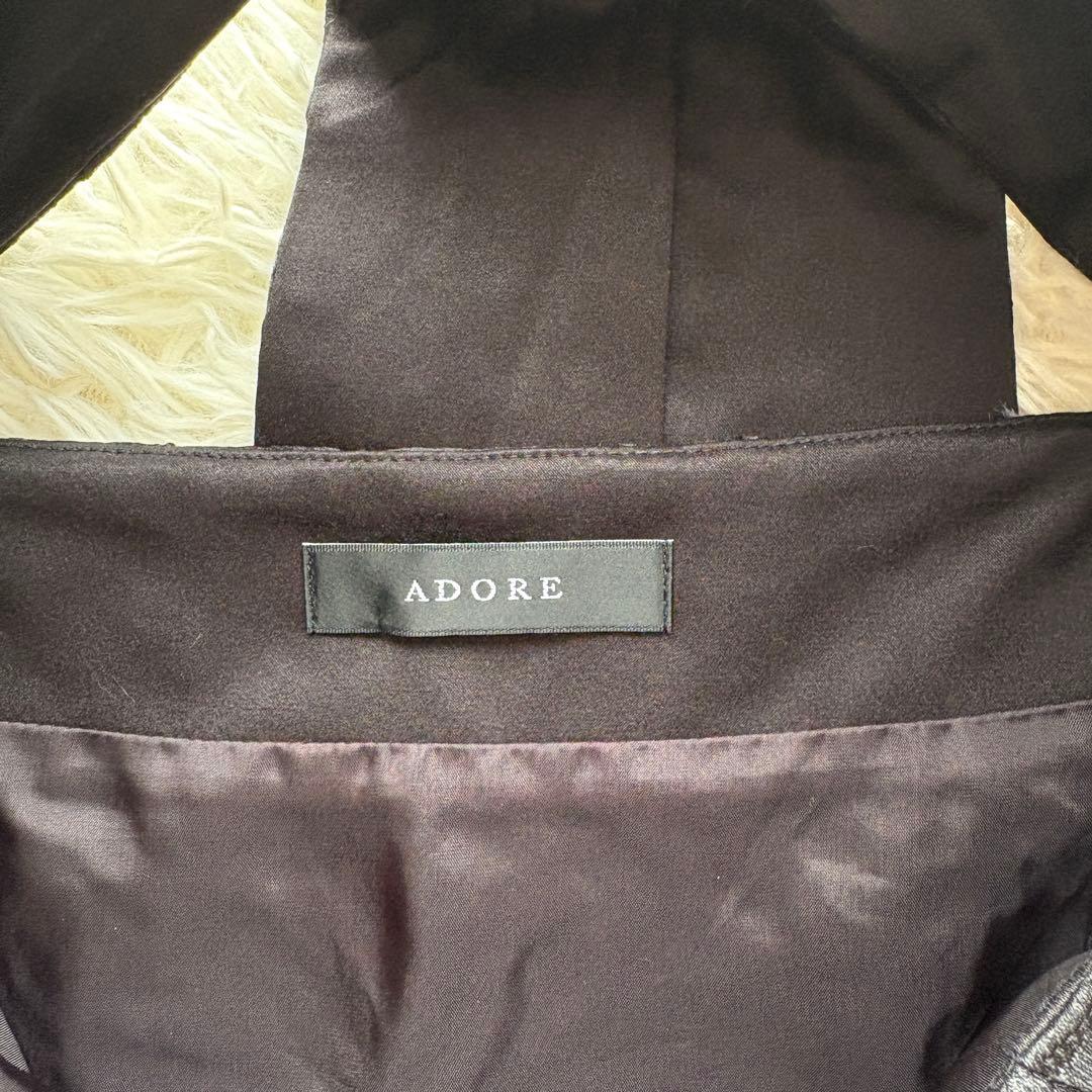 【新品同様】アドーア　花柄　ふくれジャガード バックリボン ワンピース　サンプル