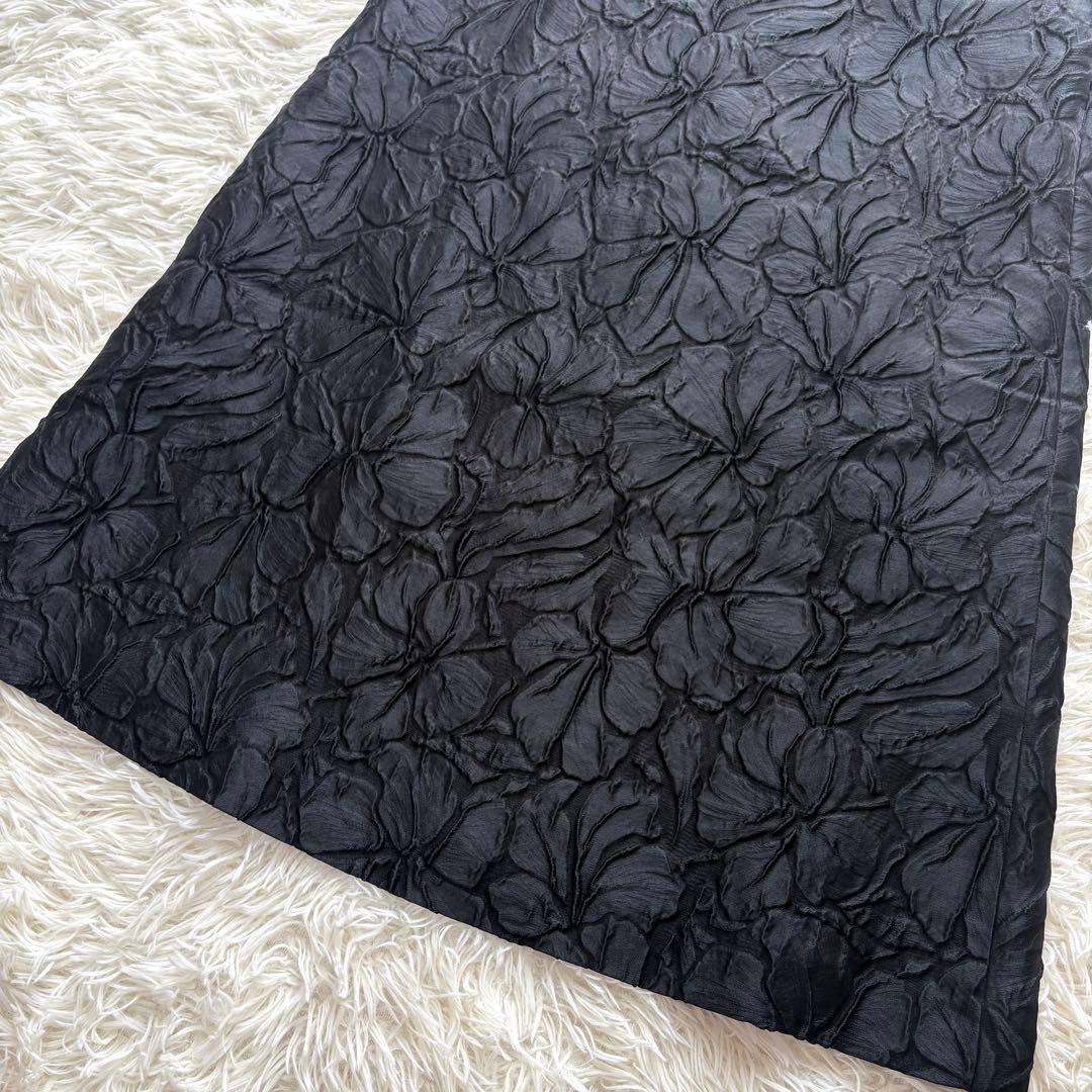 【新品同様】アドーア　花柄　ふくれジャガード バックリボン ワンピース　サンプル