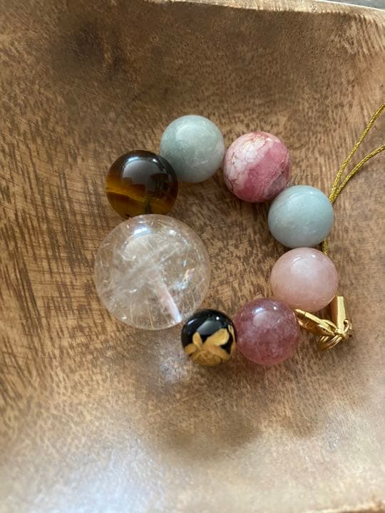 天然石ストラップ　大玉