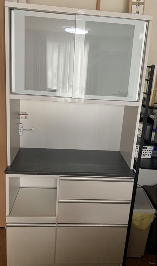 値下げしました‼️【送料込み】松田家具　ホワイトキッチンカウンター 食器棚