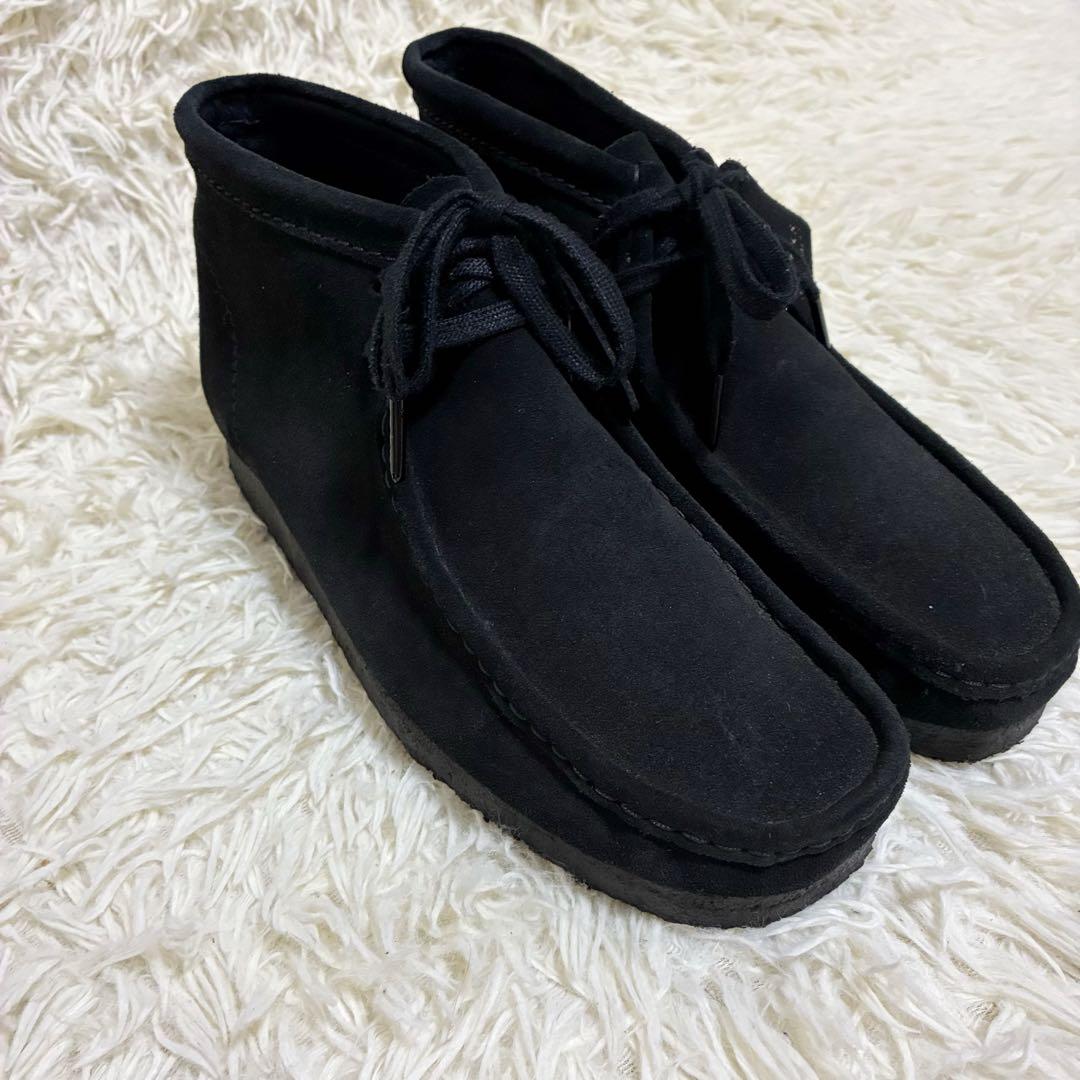 【美品】✨ クラークス ワラビー モカシン スエード ブラック　27cm