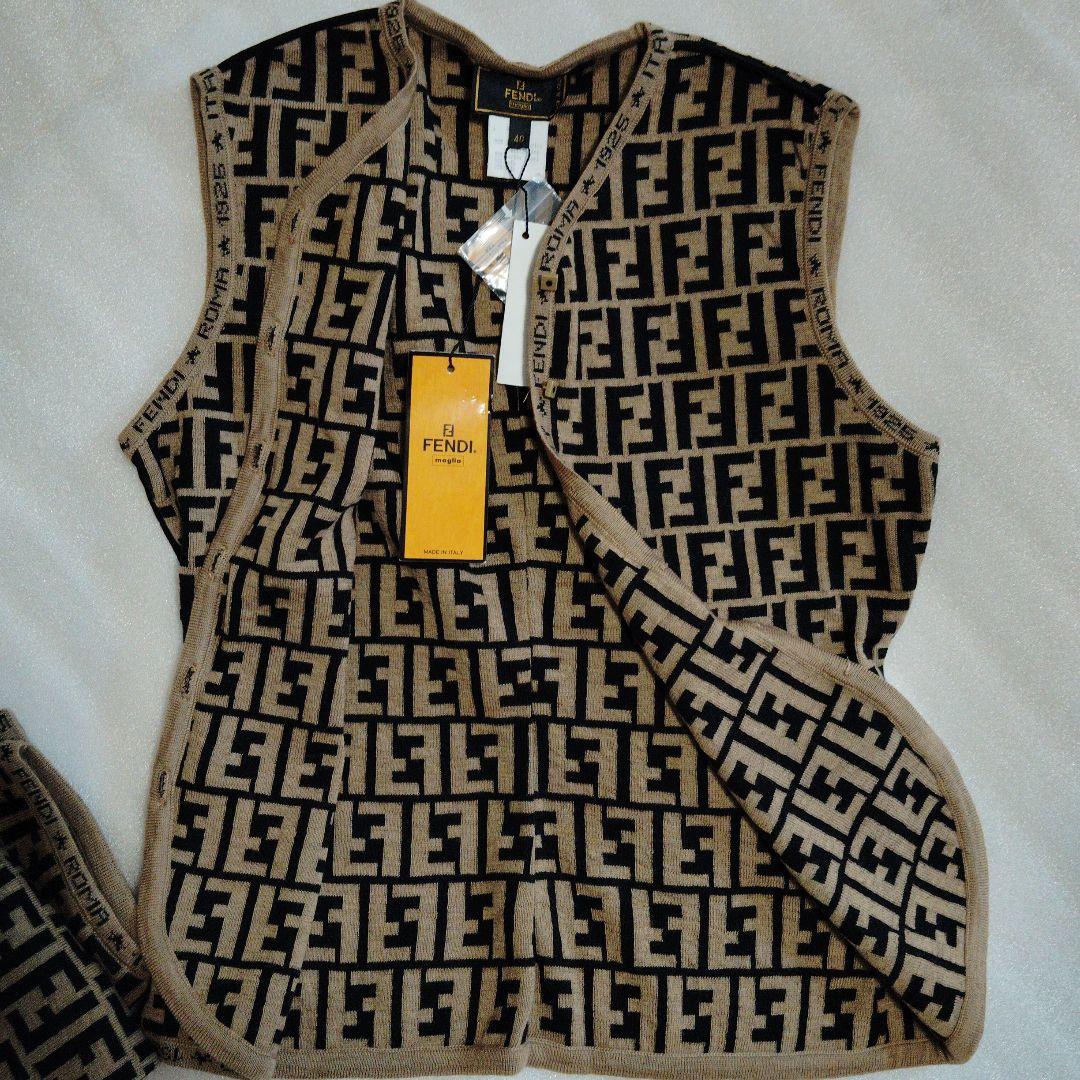 未使用FENDI フェンディ　ニット　ベスト　ズッカ　ノースリーブ　サイズ40