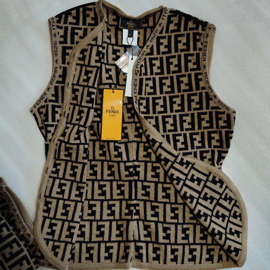 未使用FENDI フェンディ　ニット　ベスト　ズッカ　ノースリーブ　サイズ40