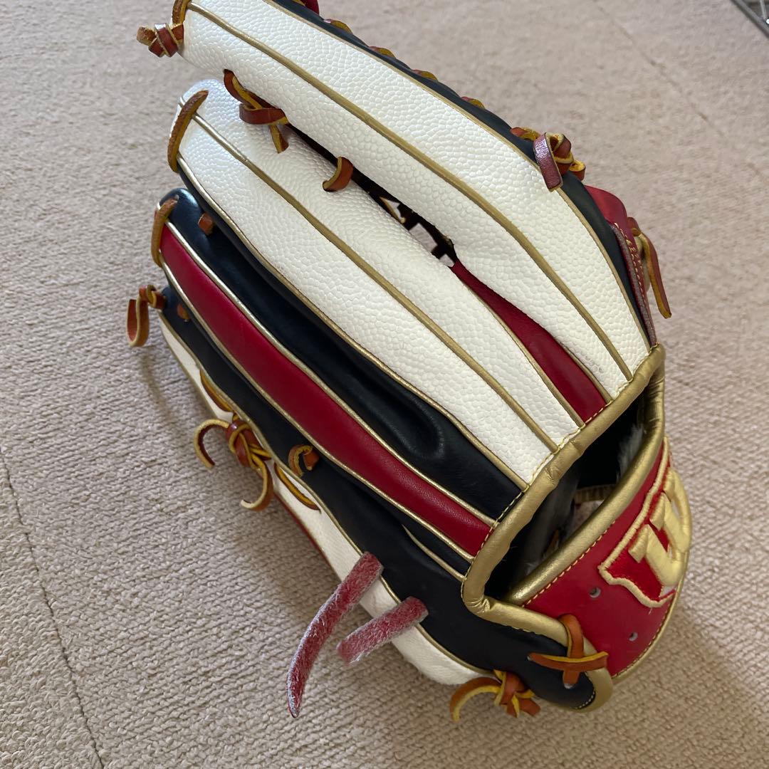 Wilson 軟式グローブ レッド/ホワイト　外野手用