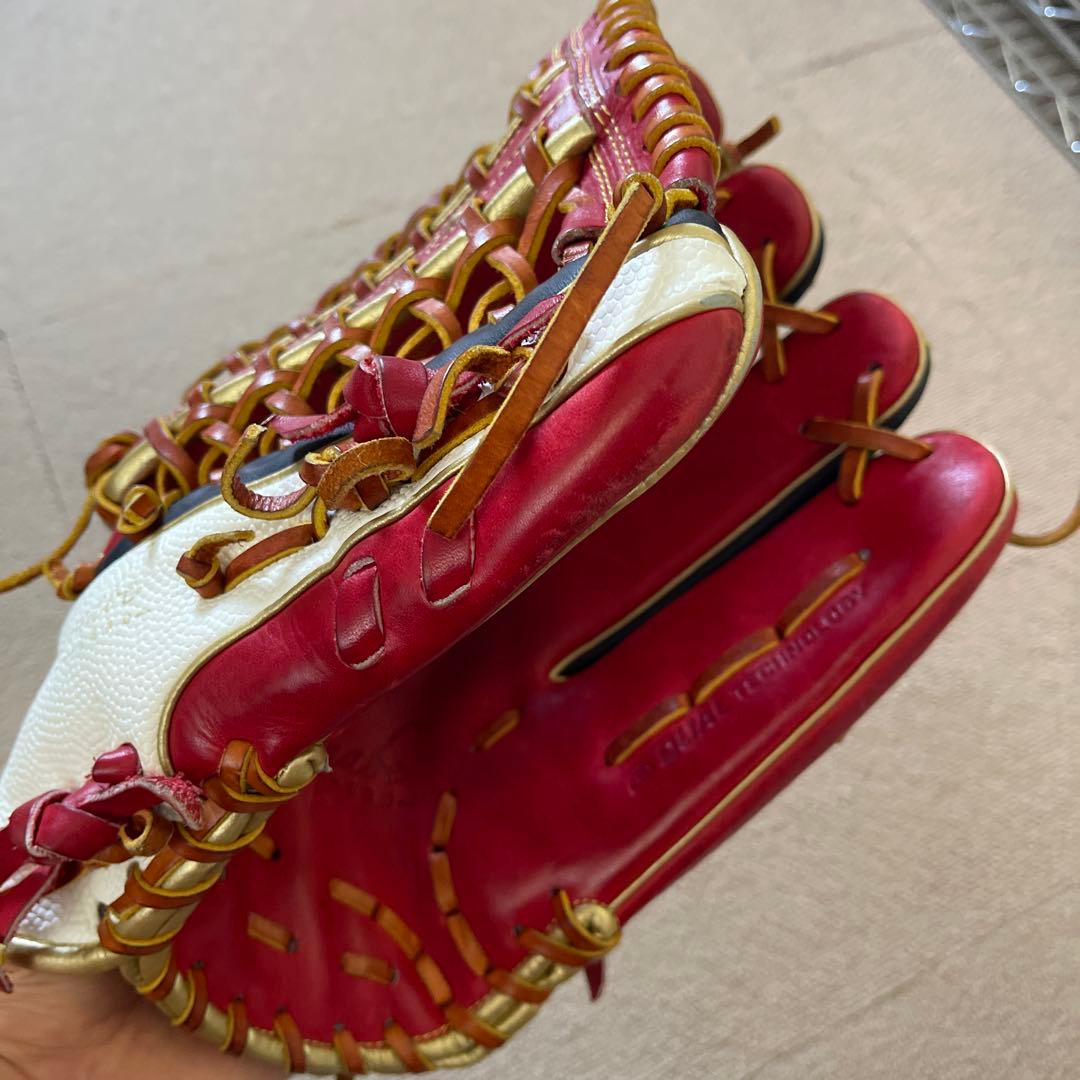 Wilson 軟式グローブ レッド/ホワイト　外野手用