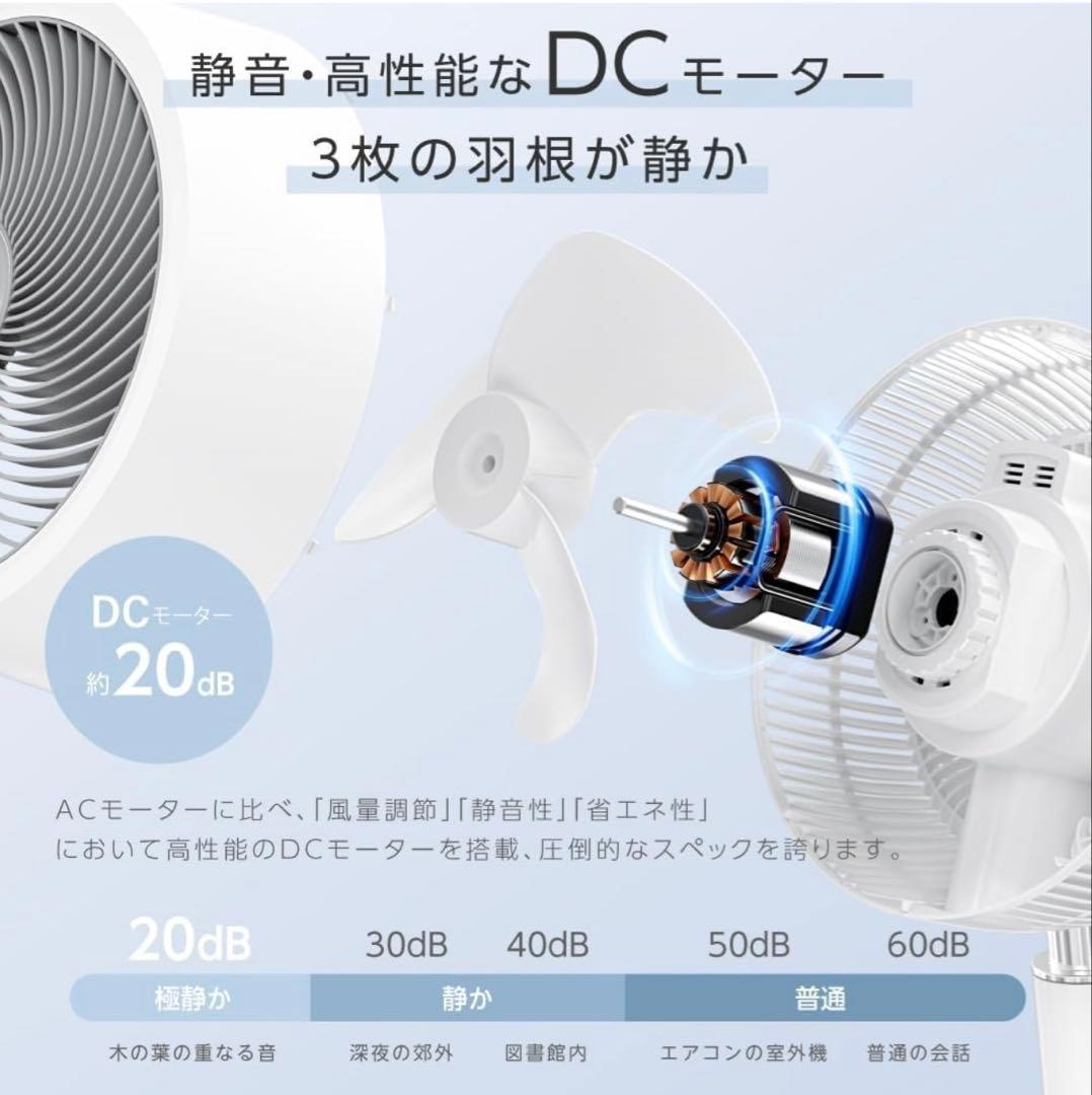 扇風機＋空気清浄 機能搭載 3Dサーキュレーター ホワイト