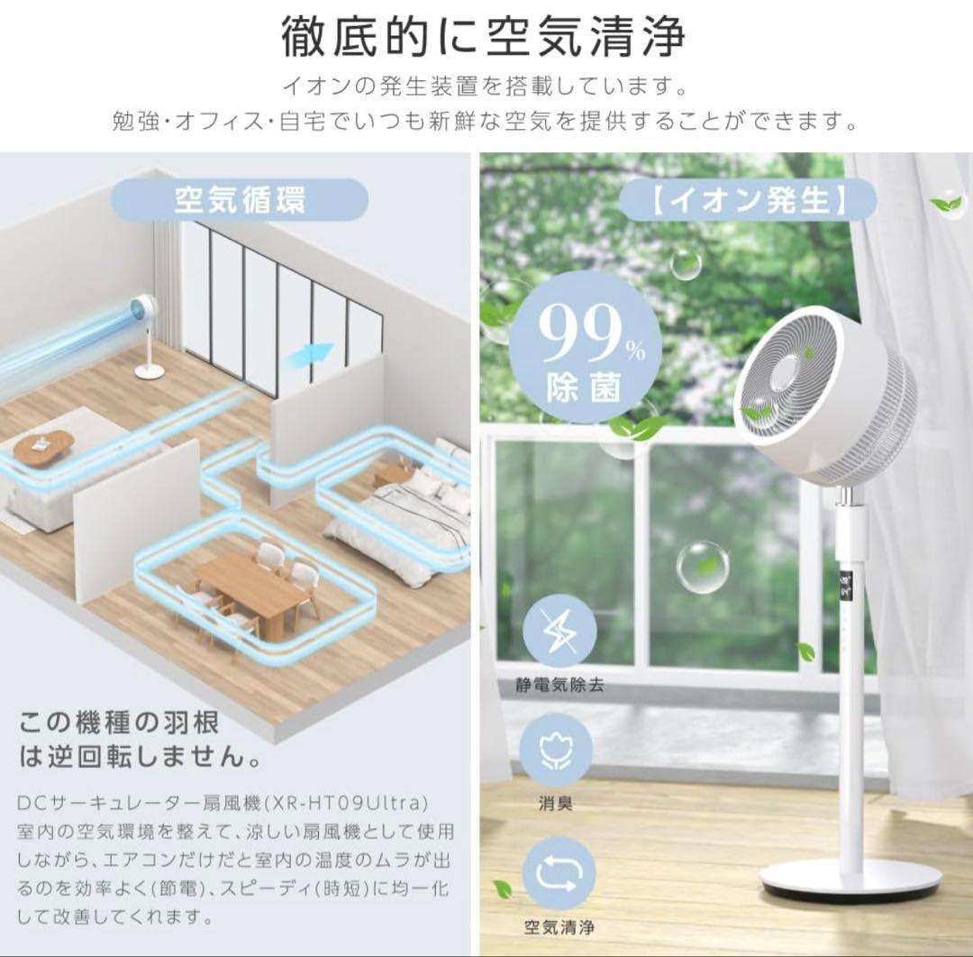 扇風機＋空気清浄 機能搭載 3Dサーキュレーター ホワイト