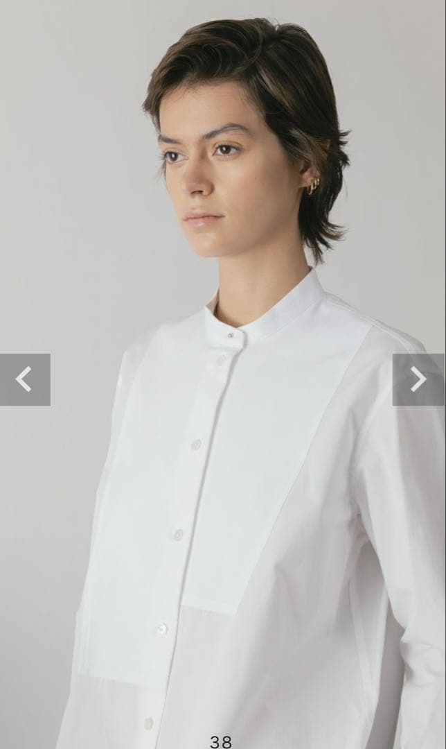 CINOH ASYMMETRIC BOSOM SHIRT 白シャツ　38