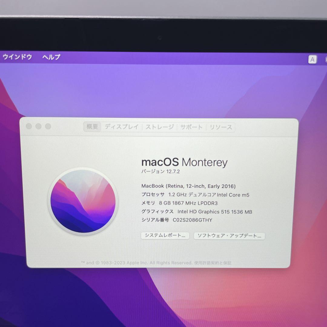 MacBook グレイ 薄型ノートPC 12インチ m5/SSD512GB